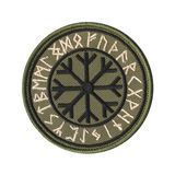 Вишитий шеврон патч "Runic circle Руничне коло" на липучці (олива)