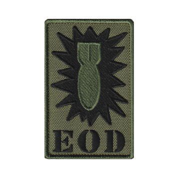 Вишитий шеврон патч розмінування "EOD Bomb"&nbsp;на липучці (Олива)