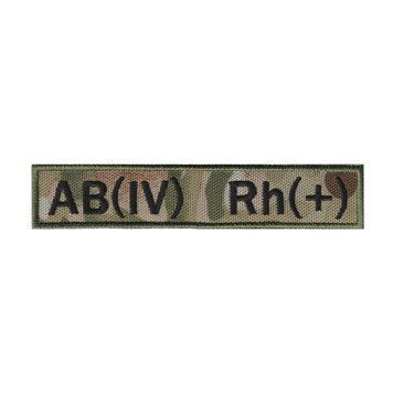 Вишитий шеврон AB(IV) Rh(+) четверта позитивна група крові на липучці Мультикам/MultiCam 476 фото