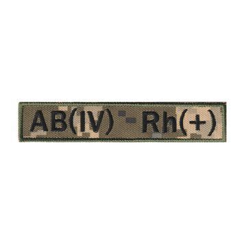Вишитий шеврон AB(IV) Rh(+) четверта позитивна група крові на липучці Піксель ММ14 476 фото