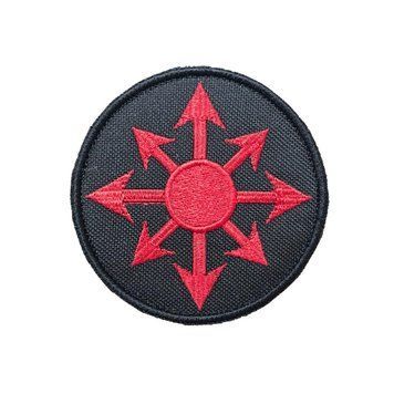 Вишитий шеврон "Star of chaos Зірка хаосу" на липучці (Червоно-чорна) 75 фото