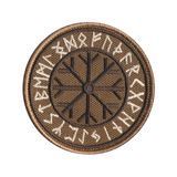 Вишитий шеврон патч "Runic circle Руничне коло" на липучці (койот)