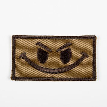 Нашивка на одяг з липучкою Angry Smile Зла посмішка (Койот коричневий) 81 фото