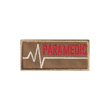 Вишитий патч шеврон "PARAMEDIC" на липучці Койот 343 фото