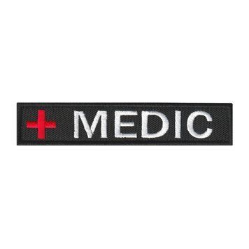 Вишитий нагрудний шеврон патч "MEDIC" на липучці Чорно-білий 265 фото