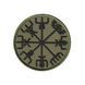 Вишитий шеврон "Компас Вікінгів Рунічний компас Vegvisir" на липучці (олива чорна)