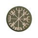 Вишитий шеврон "Компас Вікінгів Рунічний компас Vegvisir" на липучці (олива бежева)
