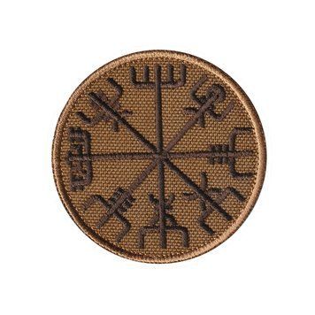 Вишитий шеврон "Компас Вікінгів Рунічний компас Vegvisir" на липучці (койот коричневий) 253 фото