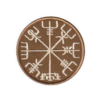 Вишитий шеврон патч "Компас Вікінгів Рунічний компас Vegvisir" на липучці (койот бежевий) 254 фото
