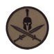 Вишитий шеврон Spartan helmet на липучці коричневий