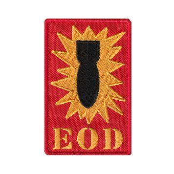 Вишитий шеврон патч розмінування "EOD Bomb"&nbsp;на липучці (Червоний)