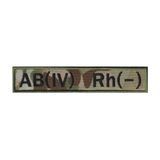 Вишитий шеврон AB(IV) Rh(-) четверта негативна група крові на липучці Мультикам/MultiCam